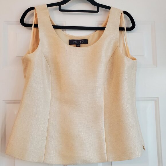 Kasper 3-piece skirt suit set. Gorgeous shimmering ivory tweed fabric! - Picture 8 of 13